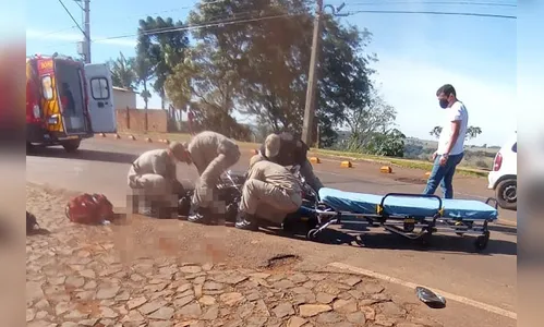 Acidente entre moto  e Kombi deixa ferido grave em Ivaiporã