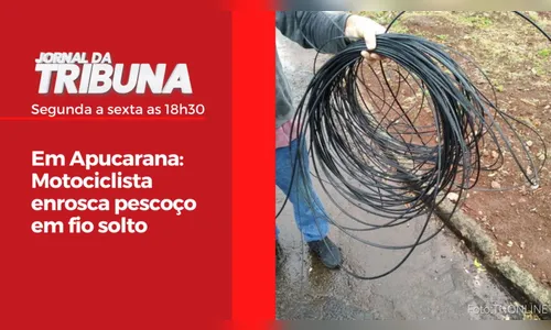 Em Apucarana: Motociclista enrosca pescoço em fio solto
