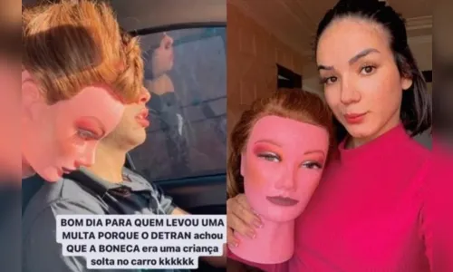 Influencer é multada por transportar manequim sem cinto