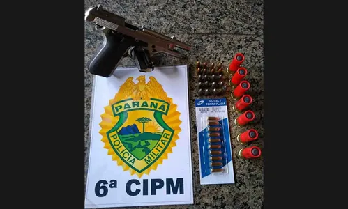 PM apreende arma e munições em Ivaiporã, um homem foi preso