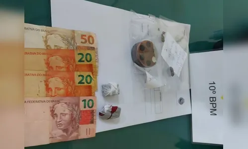 PM prende suspeito de tráfico com droga e dinheiro