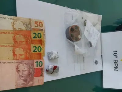 PM prende suspeito de tráfico com droga e dinheiro