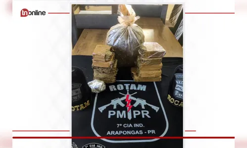 Rotam Arapongas apreende quase de 6Kg de maconha