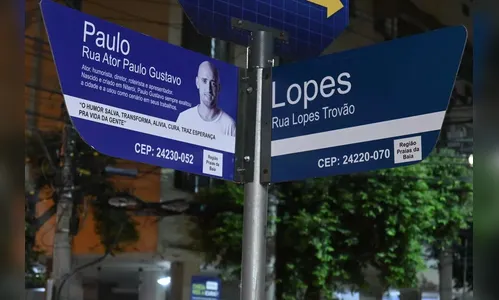 Rua Ator Paulo Gustavo ganha placa oficial em Niterói