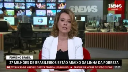 A jornalista Natuza Nery, da GloboNews, se emocionou ao vivo