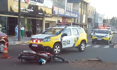 Colisão entre caminhão e moto deixa um ferido em Ivaiporã