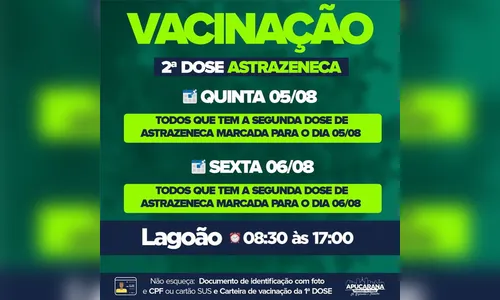 Apucarana anuncia segunda dose da vacina contra Covid