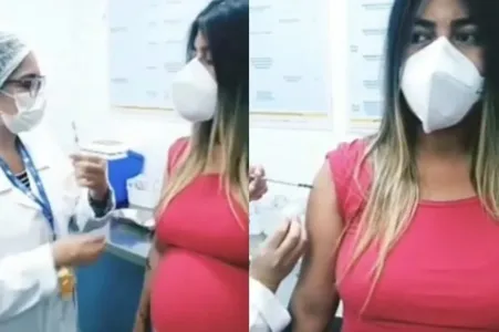 Bruna Surfistinha recebe segunda dose da vacina contra covid