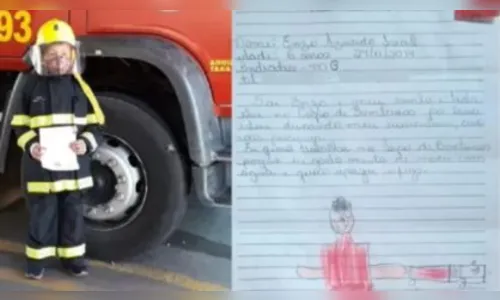 Garoto prepara currículo para ser contratado por Bombeiros