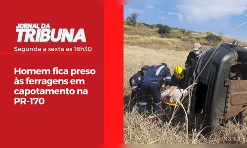 Homem fica preso às ferragens em capotamento na PR-170