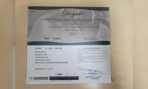Honpar mantém setor para arrecadar doações para oncologia