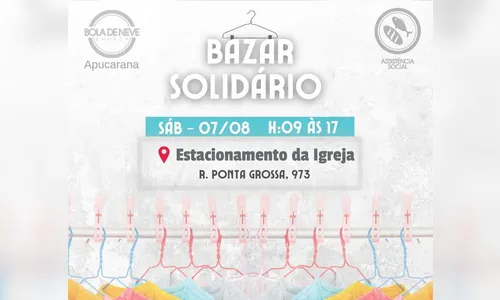 Igreja promove bazar solidário neste sábado (7)