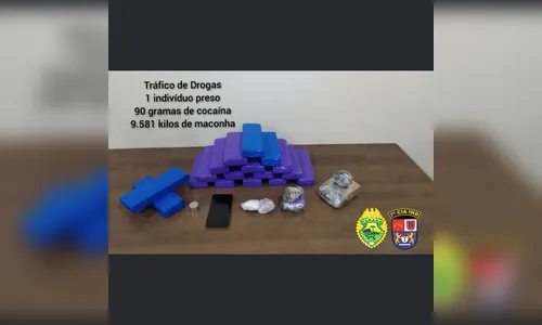 Jovem de 22 anos é preso com mais de nove quilos de maconha