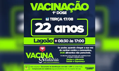 Jovens com 22 anos serão vacinados em Apucarana