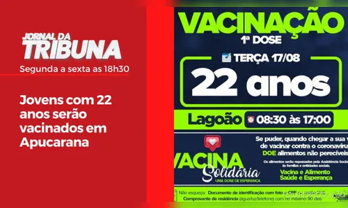Jovens com 22 anos serão vacinados em Apucarana