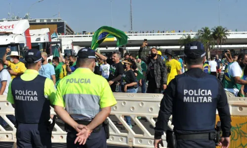 Local está bloqueado ao trânsito e ocupado por manifestantes bolsonaristas que invadiram a área para o ato de 7 de Setembro