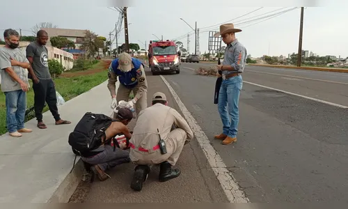 Mulher sofre queda de bicicleta e fica ferida em Apucarana