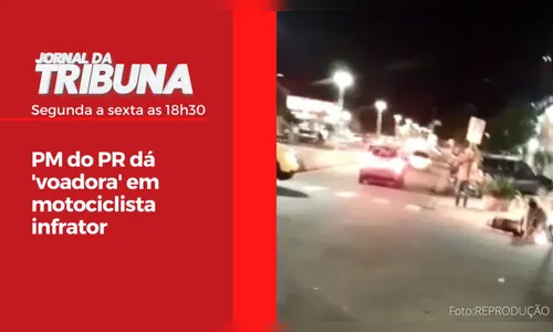 PM do PR dá 'voadora' em motociclista infrator