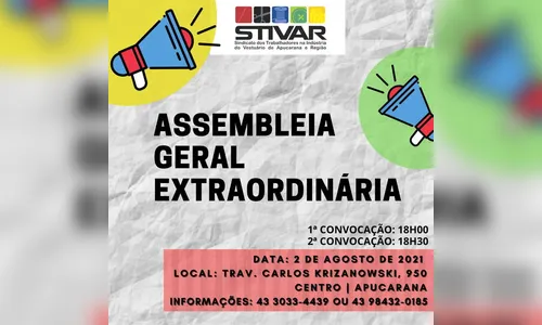 Stivar convoca trabalhadores do vestuário para Assembleia