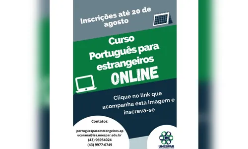 Unespar oferta curso de português para estrangeiros