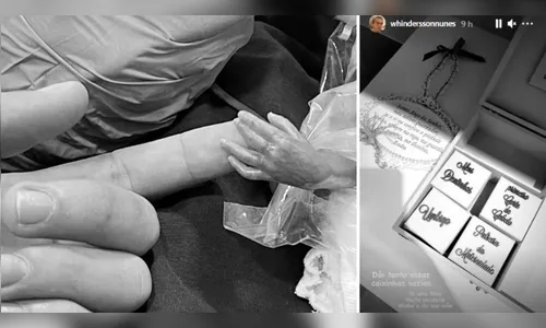 Whindersson mostra caixinhas de lembranças do filho