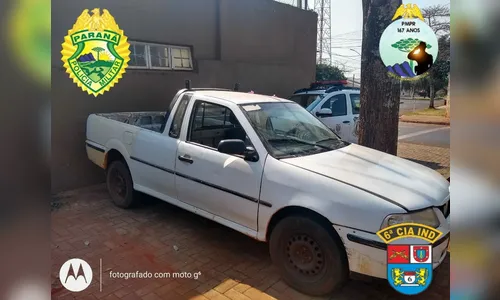 PM  localiza VW Saveiro furtado na manhã desta quinta-feira