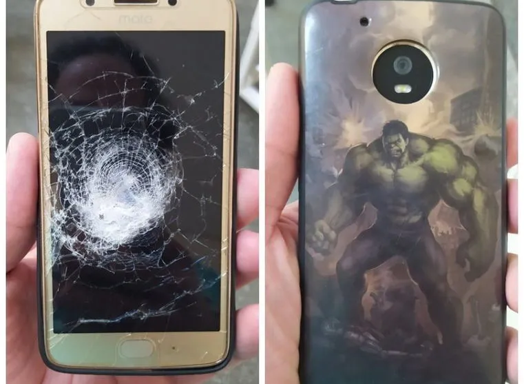 Celular com capinha do Hulk “salva” homem de tiro