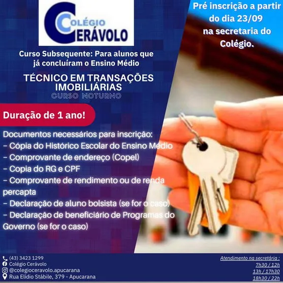 Cerávolo abre inscrições para cursos profissionalizantes