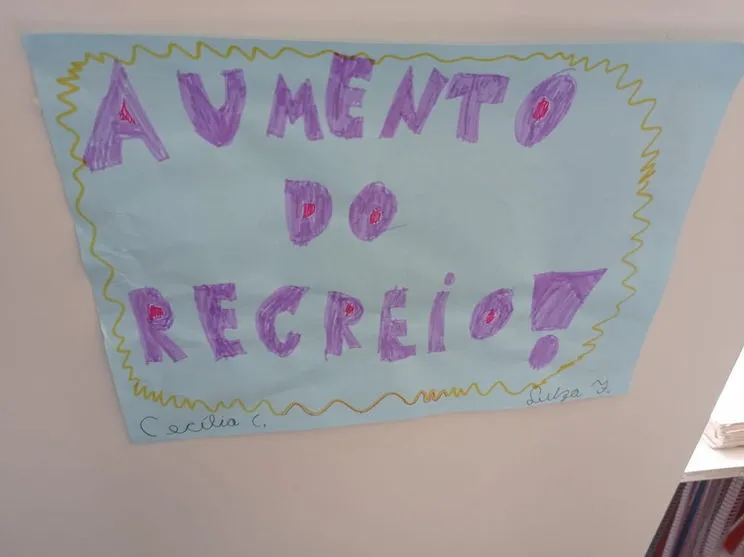 Crianças reivindicam um tempo maior de recreio em escola de Belo Horizonte