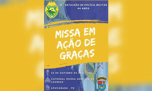 10º BPM convida para missa em ação de graças