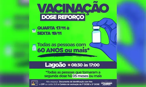 Apucarana aplica dose de reforço nos próximos três dias