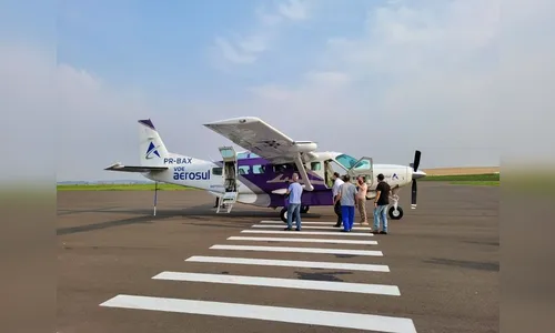Apucarana apresenta aeronave que fará voos para Curitiba