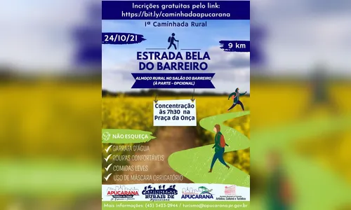 Apucarana promove 1ª Caminhada Rural Estrada Bela