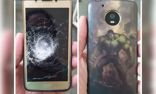 Celular com capinha do Hulk “salva” homem de tiro