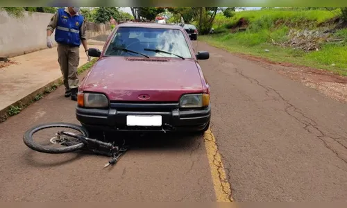 Ciclista é atropelado em Apucarana e sofre fratura