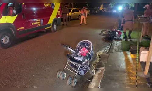 Mãe e bebê são atropelados por motociclista em Cascavel