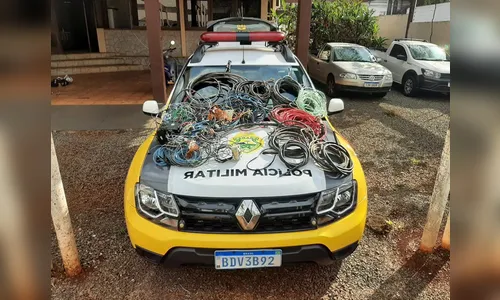 PM de Arapongas recupera grande quantidade de fios furtados