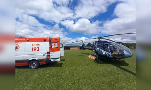 Pai e filho ficam feridos após acidente com churrasqueira
