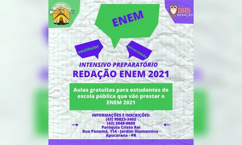 Paróquia Cristo Rei abre inscrições para intensivo gratuito