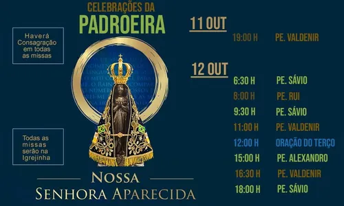 Paróquia Nossa Senhora Aparecida divulga programação