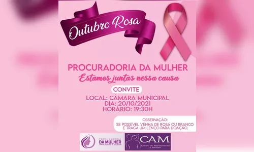 Procuradoria e Secretaria da Mulher promovem “Outubro Rosa”