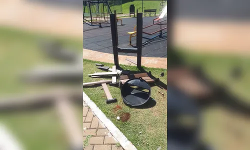 Vândalos destroem equipamentos do “Meu Campinho” no Pirapó