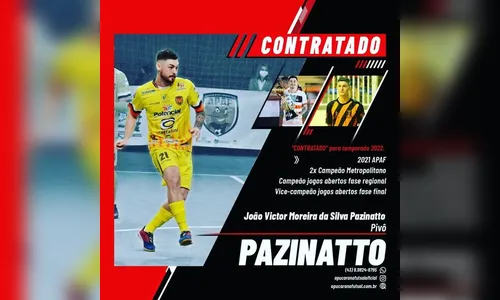 Apucarana Futsal anuncia novo reforço para a temporada