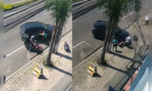 Carro passa por cima de casal em tentativa de sequestro