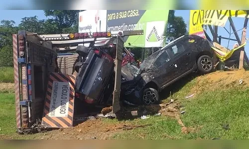 Cinco pessoas ficam feridas após grave acidente no Paraná