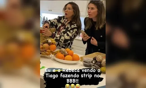 Filhas de Silvio Santos se surpreendem com strip de Tiago