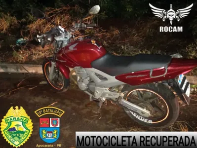 Moto furtada em Abatiá é recuperada em Apucarana