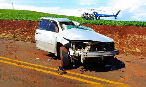 Serviço aeromédico atende acidente em São João do Ivaí