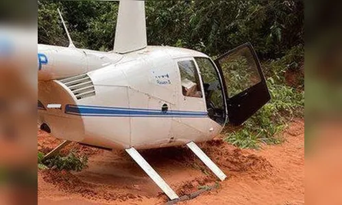PF apreende helicóptero com cerca de 200 quilos de cocaína