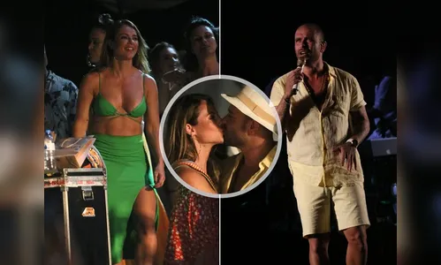 Paolla Oliveira 'invade' show de Diogo Nogueira; veja